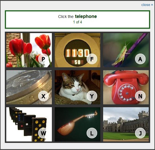 Image-based Captcha from Confident Technologies